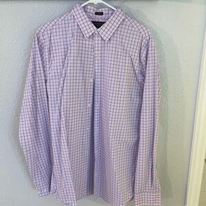 Elegant Lavender Checkered Dress Shirt